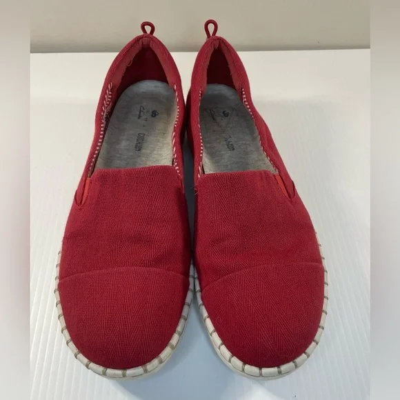 Clarks Collection Cloud Steppers Slip On Step Glow Jade Red Shoes 7.5 M - Picture 4 of 8